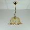 Mid-Century Amber Murano Glass and Brass Ceiling Lamp from Kabo, 1970s 1