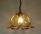 Mid-Century Amber Murano Glass and Brass Ceiling Lamp from Kabo, 1970s 7
