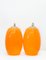 Plafonniers en Verre de Murano Orange et Blanc avec Finitions en Laiton, 1950s, Set de 2 1