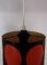 Deutsche Perforierte Vintage Pop Art Lampe aus schwarzem perforiertem Metall mit runder Füllung in Orange, 1970er 3