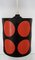 Deutsche Perforierte Vintage Pop Art Lampe aus schwarzem perforiertem Metall mit runder Füllung in Orange, 1970er 2