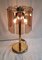 Vintage German Gilt Metal and Cut Smoked Glass Table Lamp from Wortmann & Filz, 1970s 4