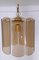 Vintage German Gold Plated Metal and Smoked Glass Ceiling Lamp from Wortmann & Filz, 1970s 3