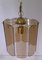 Vintage German Gold Plated Metal and Smoked Glass Ceiling Lamp from Wortmann & Filz, 1970s 4