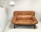 Braunes Mid-Century Sofa aus Leder und Bambus, 1970er 1