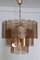Large Vintage German Gilded Metal and Smoked Glass Ceiling Lamp from Wortmann & Filz, 1970s, Image 1
