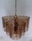 Large Vintage German Gilded Metal and Smoked Glass Ceiling Lamp from Wortmann & Filz, 1970s, Image 3