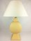 Lampada da tavolo grande color giallo pastello in ceramica e ceramica di Faïencerie Charolles, anni '80, Immagine 1