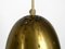 Large Mid-Century Brass Pendant Lamp with 3 Sockets, 1950s 12