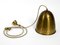 Large Mid-Century Brass Pendant Lamp with 3 Sockets, 1950s, Image 4