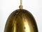 Large Mid-Century Brass Pendant Lamp with 3 Sockets, 1950s 14