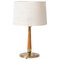 Brass and Beech Table Lamp from Böhlmarks, 1940s 1