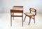 French Mahogany and Cane Desk and Chair Set by Roger Landault, 1950s 3