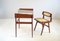 French Mahogany and Cane Desk and Chair Set by Roger Landault, 1950s, Immagine 3