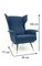 Italian Ultramarine Blue Fabric Armchairs with Metal Legs, 1950s, Set of 2, Image 15