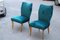 Italian Petrol Green Velvet Lounge Chairs, 1950s, Set of 2 8