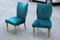 Italian Petrol Green Velvet Lounge Chairs, 1950s, Set of 2 1