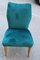Italian Petrol Green Velvet Lounge Chairs, 1950s, Set of 2, Image 4