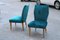 Italian Petrol Green Velvet Lounge Chairs, 1950s, Set of 2 2