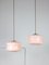 Mid-Century Pink Glass and Brass Pendant Lamps, Set of 2, Immagine 1