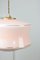 Mid-Century Pink Glass and Brass Pendant Lamps, Set of 2 6