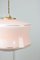 Mid-Century Pink Glass and Brass Pendant Lamps, Set of 2, Immagine 6