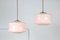 Mid-Century Pink Glass and Brass Pendant Lamps, Set of 2 2
