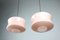 Mid-Century Pink Glass and Brass Pendant Lamps, Set of 2, Immagine 8