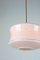 Mid-Century Pink Glass and Brass Pendant Lamps, Set of 2, Image 5