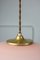 Mid-Century Pink Glass and Brass Pendant Lamps, Set of 2 7