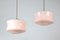 Mid-Century Pink Glass and Brass Pendant Lamps, Set of 2 4