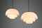 Danish Art Deco Opaline Glass Ceiling Lamp, 1940s, Set of 2 5