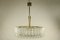 Vintage Glass Tube and Brass Drum Shape Chandelier from Doria Leuchten, 1960s, Image 1