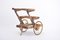 Carrello bar Mid-Century in pelle di capra laccata marrone e ottone di Aldo Tura, anni '70, Immagine 6