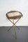 Small Italian Brass and Wood Tripod Side Table, 1950s 1