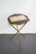 Small Italian Brass and Wood Tripod Side Table, 1950s, Image 1