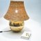 Large Brass and Rattan Table Lamp, 1970s 7