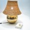 Large Brass and Rattan Table Lamp, 1970s, Image 7