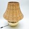 Large Brass and Rattan Table Lamp, 1970s 9