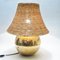 Lampada da tavolo grande in ottone e vimini, anni '70, Immagine 2