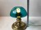 Lampe de Bureau Midcentury en Verre Turquoise et Laiton de ABO, 1970s 6