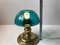 Mid-Century Turquoise Glass and Brass Table Lamp from ABO, 1970s 6