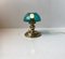 Lampe de Bureau Midcentury en Verre Turquoise et Laiton de ABO, 1970s 4