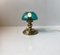 Mid-Century Turquoise Glass and Brass Table Lamp from ABO, 1970s 4