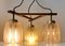 Mid-Century Danish Brass and Glass Ceiling Lamp, 1950s, Image 3