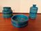 Blaue Keramik Vasen & Schale von Aldo Londi für Bitossi, 1960er, 2er Set 17