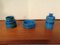 Blaue Keramik Vasen & Schale von Aldo Londi für Bitossi, 1960er, 2er Set 4