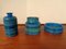 Rimini Blue Ceramic Vases & Bowl by Aldo Londi for Bitossi, Set of 3, 1960s 1