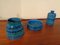 Rimini Blue Ceramic Vases & Bowl by Aldo Londi for Bitossi, Set of 3, 1960s 8