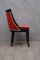 French Art Deco Black and Red Velvet Dining Chairs, 1940s, Set of 6 4